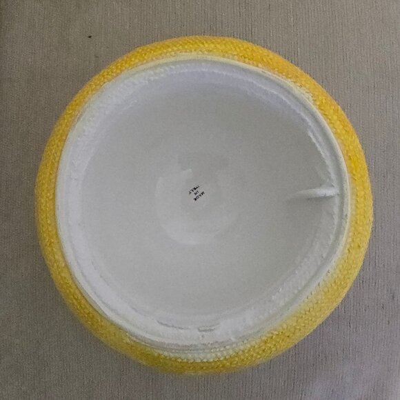 Vintage Ceramic Hat Shaped Wall or Table Yellow With Flowers Made In Italy - Picture 12 of 12